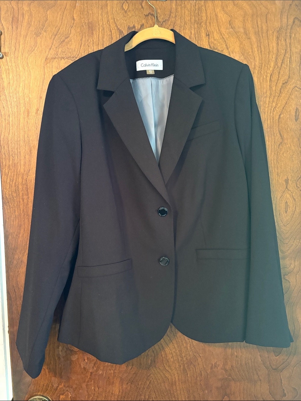 Calvin Klein Women's Black Two-Button Tailored Blazer